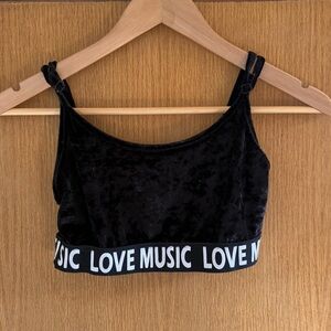 Love Music Crushed Velvet Bralette